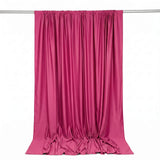 Pink satin curtain with rod pocket on white background