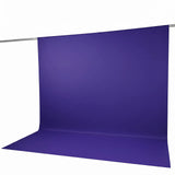 Purple seamless backdrop with stand and support rod on white background
