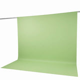 Light green photography backdrop with hanging support rod