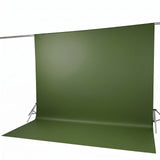 Green photography backdrop with support stand and seamless floor backdrop