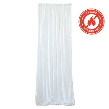 White Scuba Polyester Ceiling Drape Backdrop Curtain Panel, Commercial Grade Fire Retardant Wrinkle Free Draping Fabric With Rod Pockets - 5ftx20ft