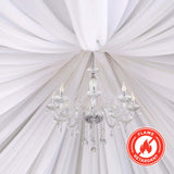 5ftx30ft White Polyester Ceiling Drapes Backdrop Curtain Panels Wedding Arch Fire Retardant