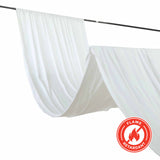 5ftx30ft White Polyester Ceiling Drapes Backdrop Curtain Panels Wedding Arch Fire Retardant