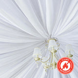 5ftx40ft White Polyester Ceiling Drapes Backdrop Curtain Panels Wedding Arch Fire Retardant