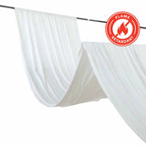 5ftx40ft White Polyester Ceiling Drapes Backdrop Curtain Panels Wedding Arch Fire Retardant