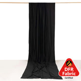 Black Scuba Polyester Event Curtain Drapes, Durable Flame Resistant Backdrop Event Panel Wrinkle