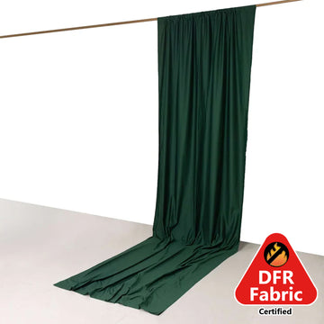 Hunter Emerald Green Scuba Polyester Event Curtain Drapes, Durable Flame Resistant Backdrop Event Panel Wrinkle Free with Rod Pockets - 5ftx14ft