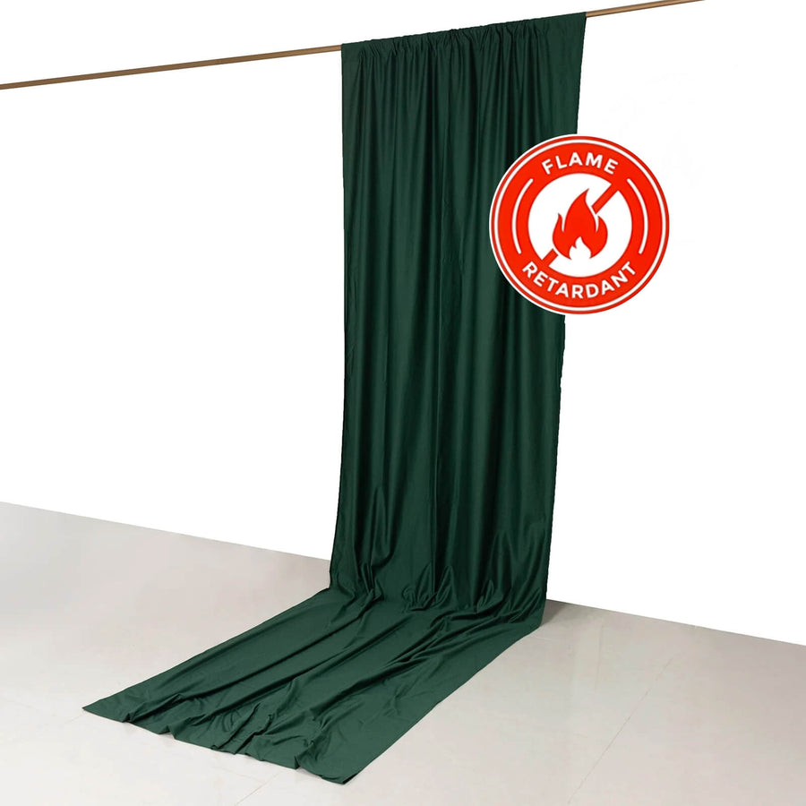 Hunter Emerald Green Scuba Polyester Event Curtain Drapes, Durable Flame Resistant Backdrop Event