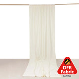 Ivory Scuba Polyester Event Curtain Drapes, Inherently Flame Resistant Backdrop Event Panel Wrinkle 