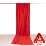 Red Scuba Polyester Event Curtain Drapes, Durable Flame Resistant Backdrop Event Panel Wrinkle