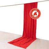 Red Scuba Polyester Event Curtain Drapes, Durable Flame Resistant Backdrop Event Panel Wrinkle