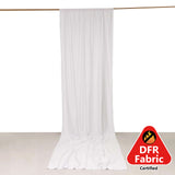 White Scuba Polyester Event Curtain Drapes, Durable Flame Resistant Backdrop Event Panel Wrinkle 