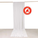 White Scuba Polyester Event Curtain Drapes, Durable Flame Resistant Backdrop Event Panel Wrinkle 