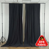 2 Pack Black Scuba Polyester Curtain Panel Durable Flame Resistant Backdrops Wrinkle Free