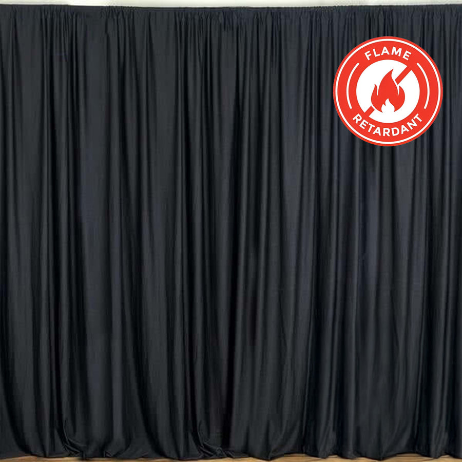 2 Pack Black Scuba Polyester Curtain Panel Durable Flame Resistant Backdrops Wrinkle Free#whtbkgd