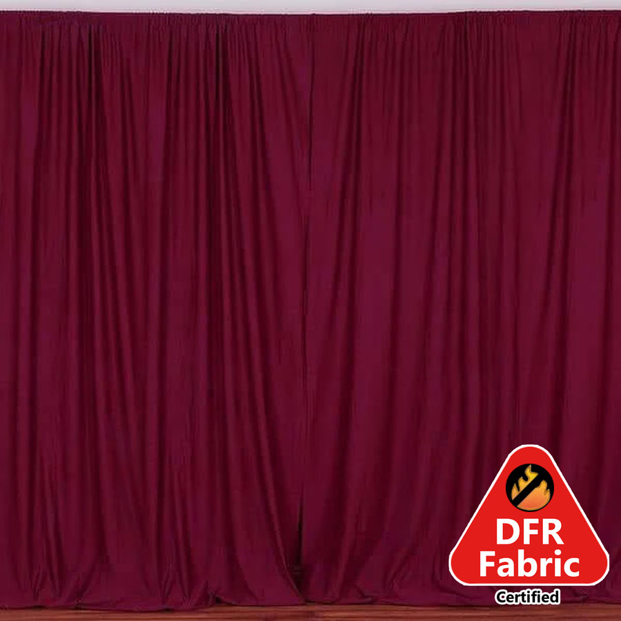 2 Pack Burgundy Scuba Polyester Curtain Panel Durable Flame Resistant Panel Backdrops#whtbkgd