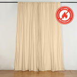 2 Pack Champagne Scuba Polyester Curtain Panel Durable Flame Resistant Backdrops