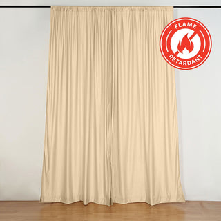 Elegant Champagne Scuba Polyester Curtain Panel for Stunning Backdrops