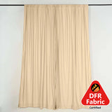 2 Pack Champagne Scuba Polyester Curtain Panel Durable Flame Resistant Backdrops