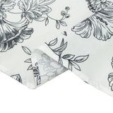 French Toile Polyester Backdrop Curtain – Black Floral 5ft x 10ft Rod Pocket Drape Panel