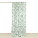French Toile Polyester Backdrop Curtain – Dusty Sage Green Floral 5ft x 10ft Rod Pocket Drape Panel