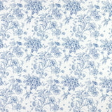 French Toile Polyester Backdrop Curtain – Blue Floral 5ft x 12ft Rod Pocket Drape Panel#whtbkgd