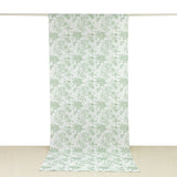 Floral-patterned fabric backdrop in green and white for photography or decor