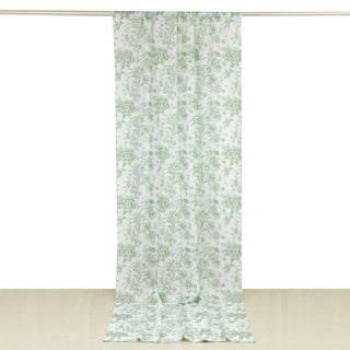 Floral patterned curtain hanging in studio-style isolation shot