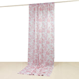 French Toile Polyester Backdrop Curtain – Pink Floral 5ft x 12ft Rod Pocket Drape Panel