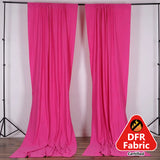 2 Pack Fuchsia Scuba Polyester Curtain Panel Durable Flame Resistant Backdrops Wrinkle Free