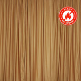 Flame-retardant gold curtains with a smooth texture and elegant drape. #whtbkgd