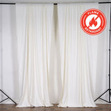 2 Pack Ivory Scuba Polyester Curtain Panel Durable Flame Resistant Backdrops Wrinkle Free