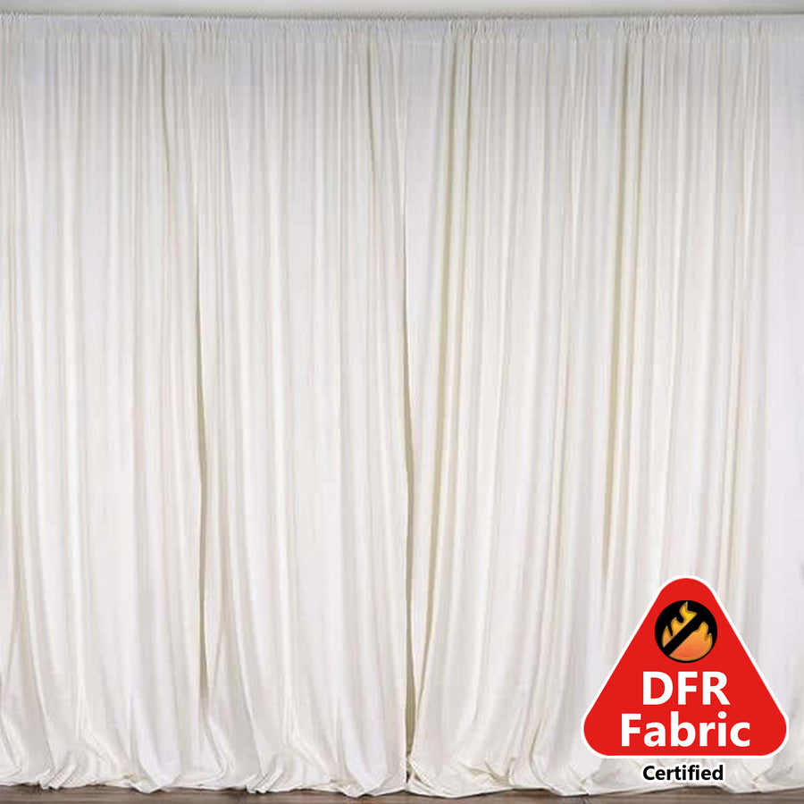 2 Pack Ivory Scuba Polyester Curtain Panel Durable Flame Resistant Backdrops Wrinkle Free#whtbkgd