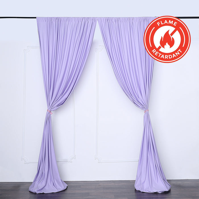 Lavender Lilac Scuba Polyester Curtain Panel Durable Flame Resistant Backdrops