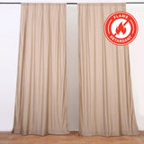 2 Pack Nude Durable Flame Resistant Scuba Polyester Curtain Panel Backdrops