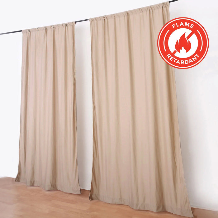 2 Pack Nude Durable Flame Resistant Scuba Polyester Curtain Panel Backdrops