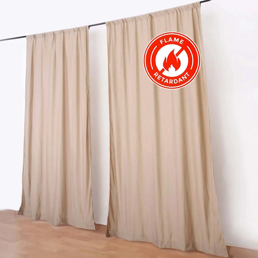 2 Pack Nude Durable Flame Resistant Scuba Polyester Curtain Panel Backdrops