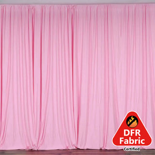 Flame Resistant Pink Scuba Polyester Curtain Panel - The Perfect Event Decor