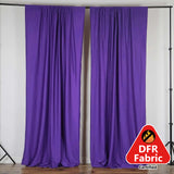 2 Pack Purple Scuba Polyester Curtain Panel Durable Flame Resistant Backdrops Wrinkle