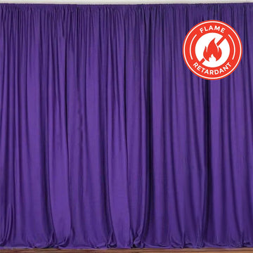 2 Pack Purple Scuba Polyester Event Curtain Drapes, Durable Flame Resistant Backdrop Event Panels Wrinkle Free with Rod Pockets - 10ftx10ft