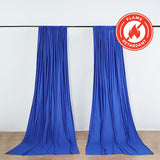 2 Pack Royal Blue Scuba Polyester Curtain Panel Durable Flame Resistant Backdrops Wrinkle