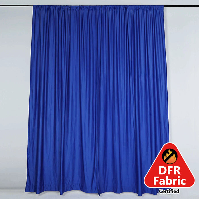 2 Pack Royal Blue Scuba Polyester Curtain Panel Durable Flame Resistant Backdrops Wrinkle