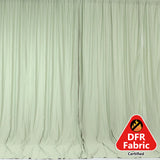 2 Pack Sage Green Durable Flame Resistant Scuba Polyester Curtain Panel Backdrops