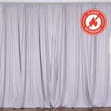 2 Pack Silver Durable Flame Resistant Scuba Polyester Curtain Panel Backdrops#whtbkgd