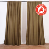 2 Pack Taupe Durable Flame Resistant Scuba Polyester Curtain Panel Backdrops Wrinkle Free