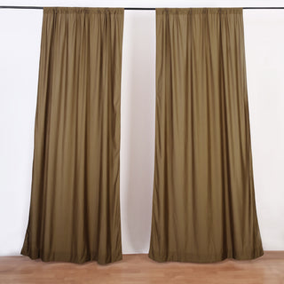 Taupe Scuba Polyester Curtain Panel - Flame Resistant Backdrops