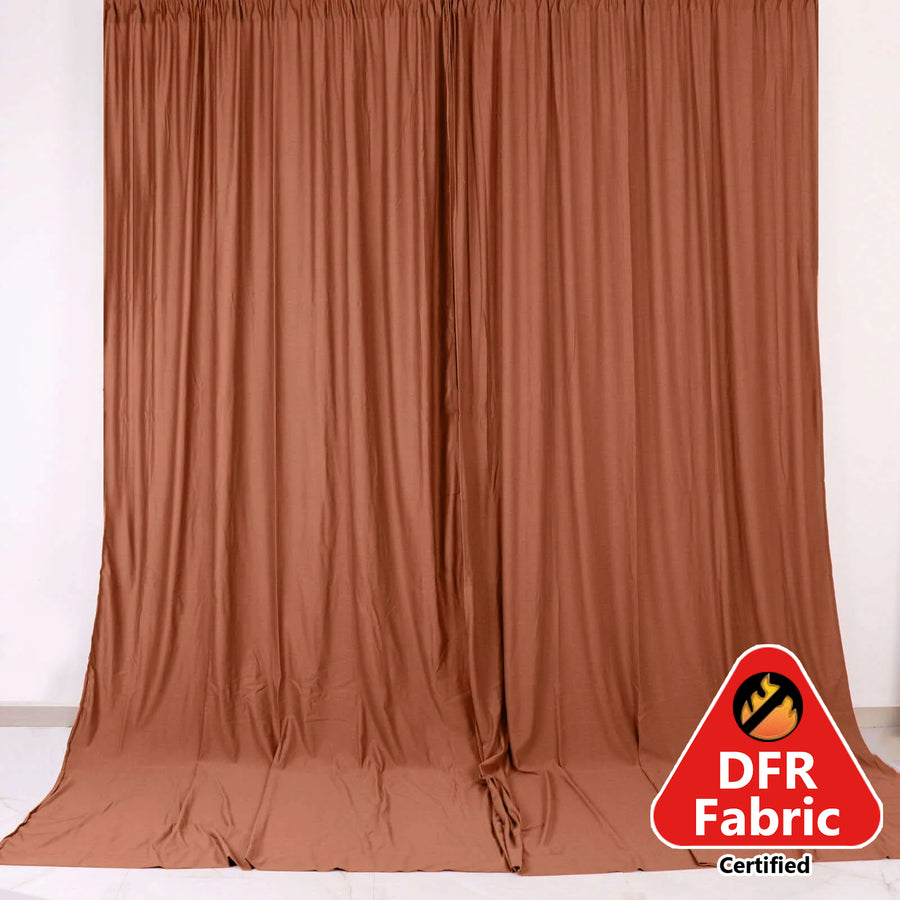 2 Pack Terracotta (Rust) Scuba Polyester Curtain Panel