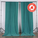 2 Pack Turquoise Durable Flame Resistant Scuba Polyester Curtain Panel Backdrops