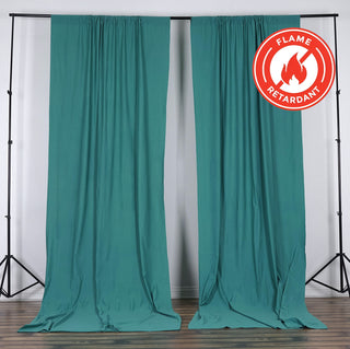 Turquoise Scuba Polyester Curtain Panel - Add Elegance and Safety to Your Event Decor