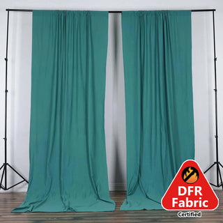 Turquoise Scuba Polyester Curtain Panel - Add Elegance and Safety to Your Event Decor